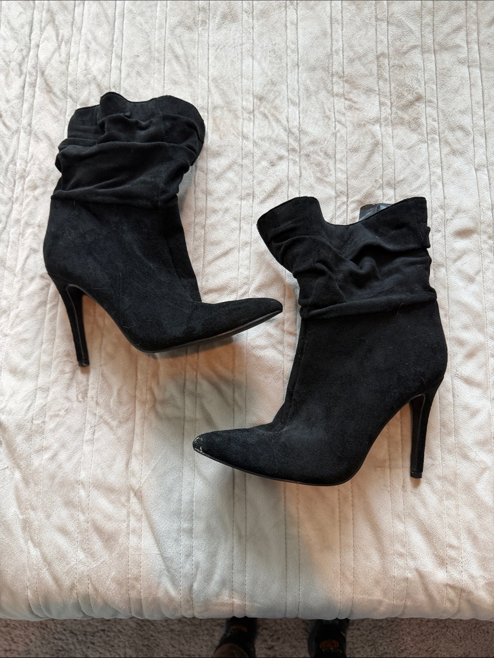Windsor Black Suede Slouch Ankle Booties